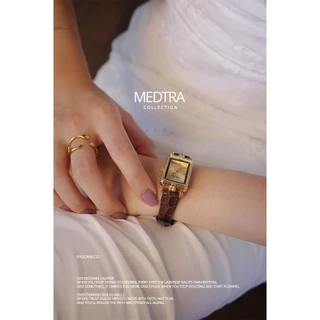 pasonne.co นาฬิกาข้อมือ รุ่น MEDTRA หน้าปัดเหลี่ยม วินเทจ