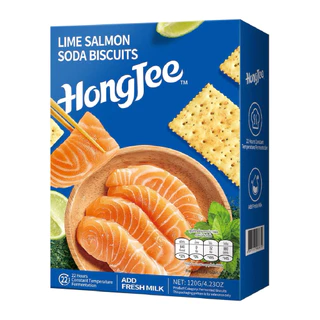 HongJee Soda Biscuits 3รส Black Truffle Ham & Lime Salmon & Lime Cod Filling 120g. นำเข้า อร่อย หอมนัว หมักนาน 22 ชม.