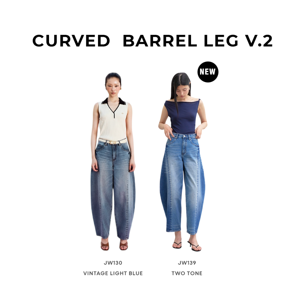 Wara Curved BARREL LEG jeans- 2 Colors V.2