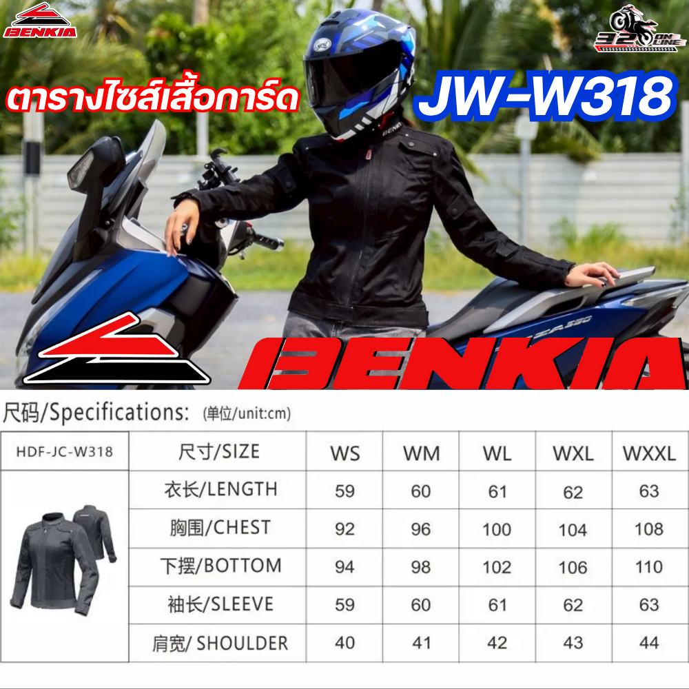 ส่งด่วน !!  เสื้อการ์ดขับมอเตอร์ไซค์ผู้หญิง BENKIA JW-W318 ของใหม่ ส่งไว!! 320SP.online ราคา ถูกที่สุด ดีลบีเคเค แกลเลอรีภาพที่ 2