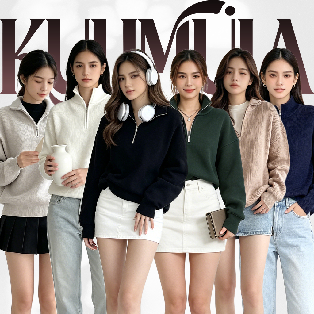 KULIMULA Frankie sweater สเวตเตอร์ซิปไหมพรม เสื้อสเวตเตอร์ผู้หญิง ซิป เสื้อกันหนาว ผ้าถักอย่างดีใส่สบาย YD19