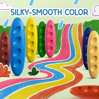 24 สี สีเทียนสำหรับเด็ก สีเทียนเกาหลี สีเทียนเด็กปลอดสารพิษ สีไม่ติดมือ ดินสอสีถั่วลิสงสําหรับเด็ก อุปกรณ์ศิลปะระบายสี