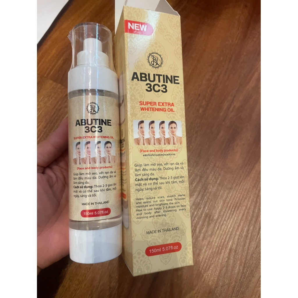 Abutine 3c3 Super Extra Whitening Oil 150ml.  อาร์บูติน 3ซี3 ซุปเปอร์ เอ็กตร้า ไวท์เทนนิ่ง