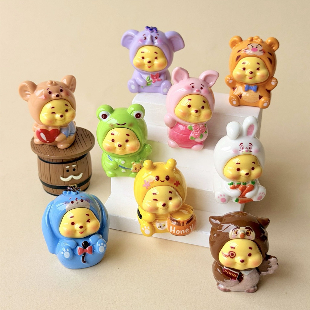 9 ชิ้น/แพค ครบลาย เรซิ่นโมเดล3d หมีพูห์และผองเพื่อน พร้อมส่งในไทย