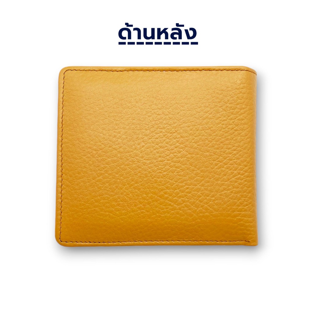 Benedetti 086 กระเป๋าสตางค์หนังแท้ ลายเม็ด โลโก้โลหะ สองพับมีปีก 10สี เขียว แดง กรม ดำ ม่วง กากี ทอง รูปที่ 6