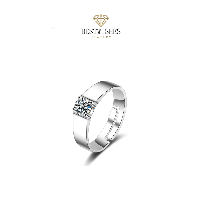 BW jewerly MiniGems แหวน  แหวนทองคำขาว เพชรสวิส แหวนคู่ แหวนแต่งงาน  J015Z