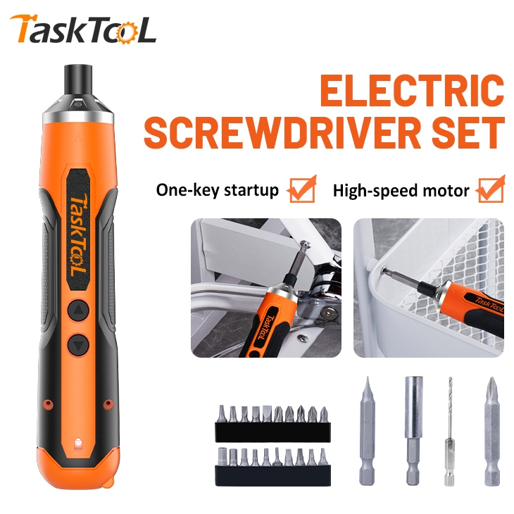 TASKTOOL 26 ชิ้น ไขควงไร้สาย ไขควงไฟฟ้า ไขควงอเนกประสงค์ สามารถใช้สำหรับการซ่อมแซมเครื่องซ่อมเฟอร์นิ