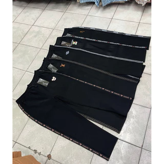 B9107-6XL ดำ กางเกงขายาวผ้ายืดเกาหลี เนื้อผ้านิ่มคนอวบใส่ได้ใส่สบายมาก B9107-6XL ดำ
