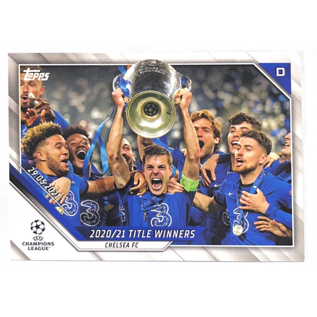 การ์ดฟุตบอลรวมทีมเชลซี Chelsea FC จากกล่อง 2021-22 Topps UEFA Champions League HobbyBox