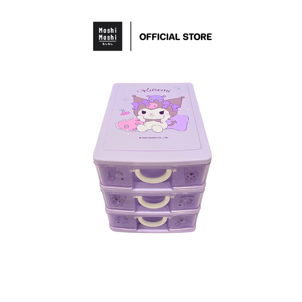 Moshi Moshi กล่องลิ้นชัก 3 ชั้น ลิ้นชักตั้งโต๊ะ ลาย Kuromi ลิขสิทธิ์แท้จากค่าย Sanrio รุ่น 6100008078