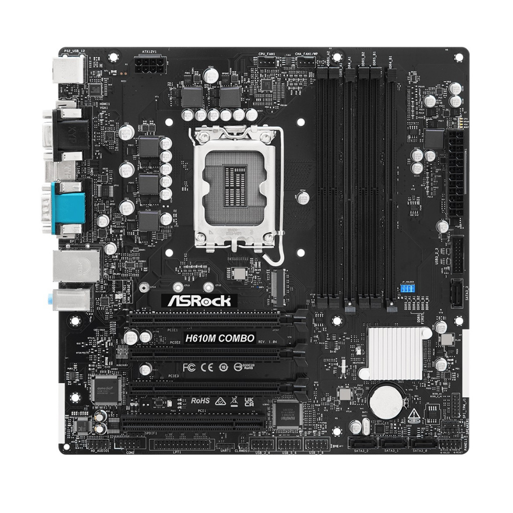 ASRock H610M COMBO 2xDDR4/4xDDR5 Intel LGA1700 Motherboard เมนบอร์ด ไม่มีกล่อง Bulkpack