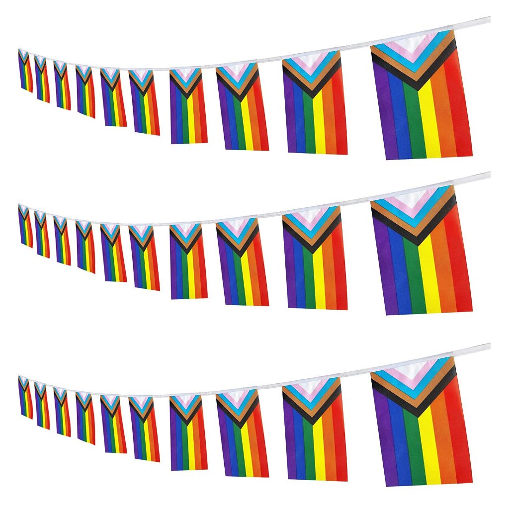 ธงสายรุ้ง ธงราว New Transgender  LGBTQ ธงราวสีรุ้ง สายรุ้ง หลายสี LGBTQ+ LGBT PRIDE Rainbow Bunting 
