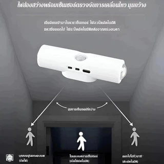 ไฟกลางคืนเซ็นเซอร์อัจฉริยะ ไฟ LED ไฟชาร์จ ไฟเหนี่ยวนำโคมไฟ การควบคุมอัตโนมัติ แสงนุ่มนวล ใช้งานได้ทั้งในบ้านและ