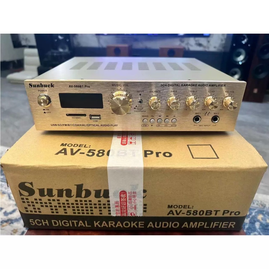 580PRO 5000 วัตต์ ระบบเสียงเซอร์ราวด์ 5 แชนแนล ชุดแอมป์ + ลำโพง 6.5 นิ้ว บลูทูธ 5.4 คาราโอเกะที่บ้าน Bluetooth Amplifier ราคา ถูกที่สุด ดีลบีเคเค แกลเลอรีภาพที่ 5