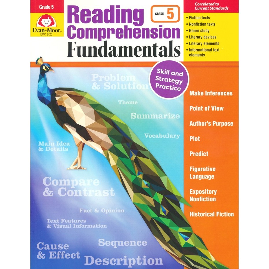 Evan-Moor Reading Comprehension Fundamentals G5 ได้รับลิขสิทธิ์แท้จาก Evan-Moor ใช้สอนจริง พร้อมคำปร