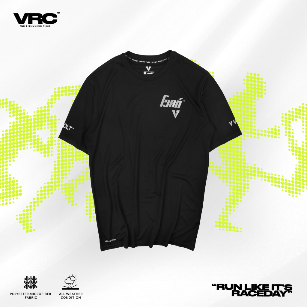 VOLT ACCE 004 HYBRID TRAINING Black เสื้อวิ่ง เสื้อกีฬา ออกกำลังกาย ผ้าเบา แห้งไว ระบายอากาศ สีดำ