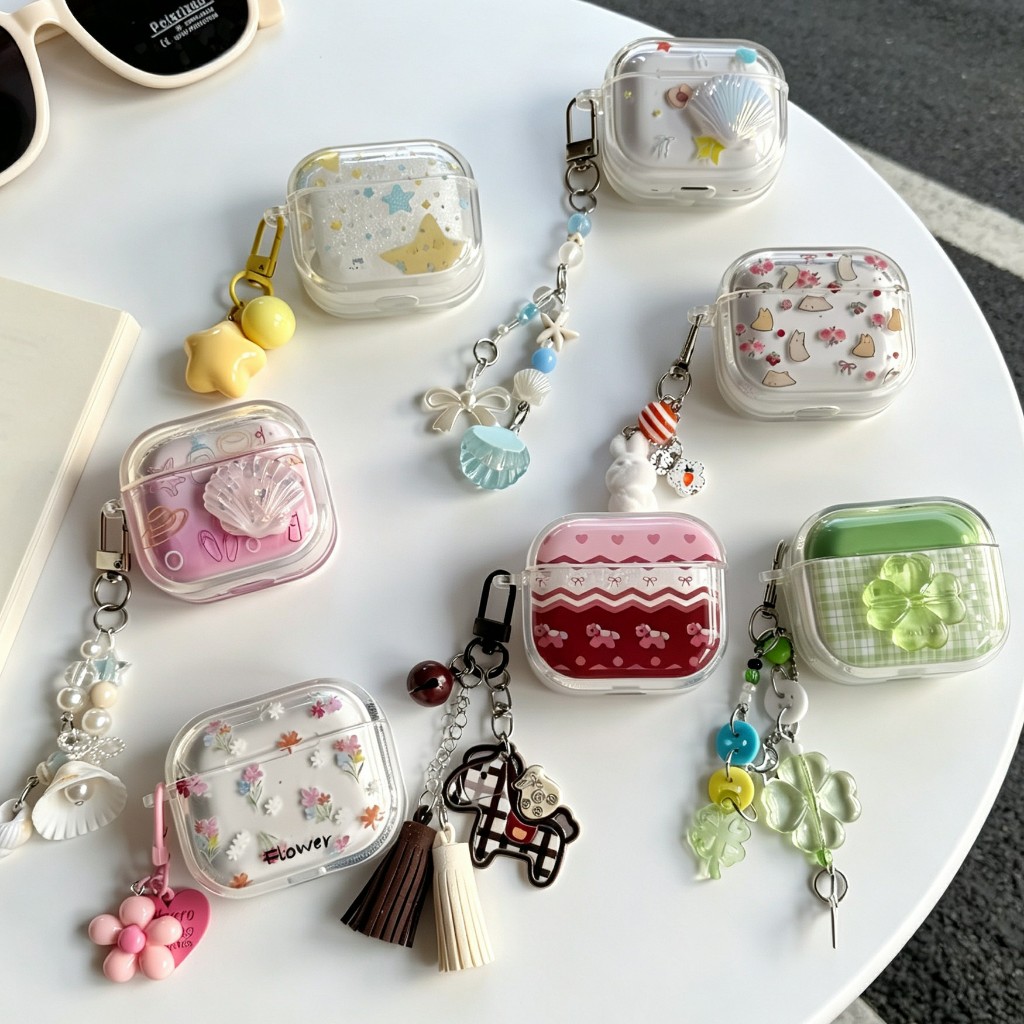 ส่งจากไทย เคสหูฟัง เเถมสายห้อย สำหรับเคส Airpods รุ่น Airpods 1/2 Airpods 3 Airpods 4 Airpods pro pro2 pro3 j201