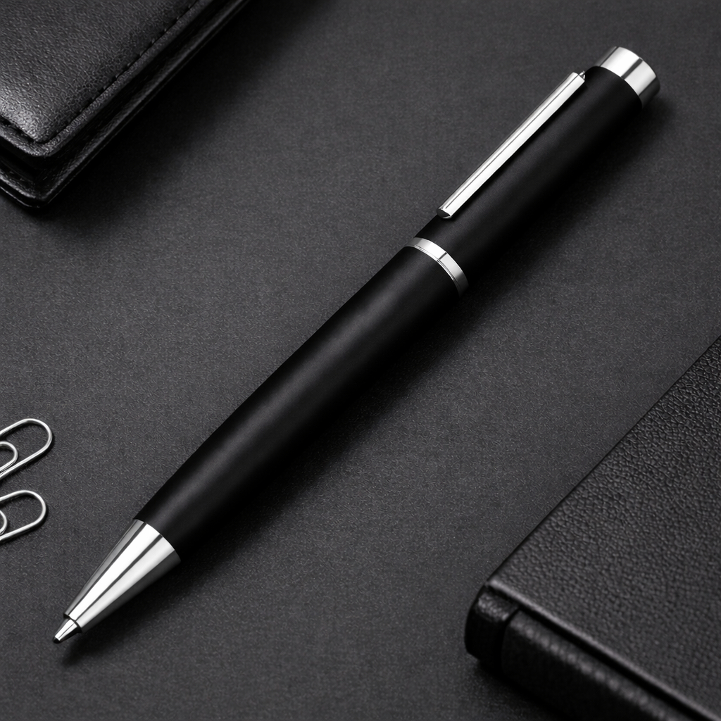 ปากกาลูกลื่น MR.PEN สลักชื่อ และ เลือกเลขมงคล 10 เลข ฟรี พร้อมกล่อง (สีเงิน)