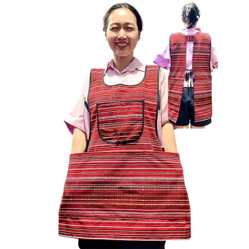 ผ้ากันเปื้อน ขายของ กระเป๋าเยอะ มีซิป แฟชั่น ไทยสไตล์ ผ้าเมือง ผ้าฝ้าย สวยๆ น่ารัก ราคา ถูกที่สุด ดีลบีเคเค แกลเลอรีภาพที่ 5