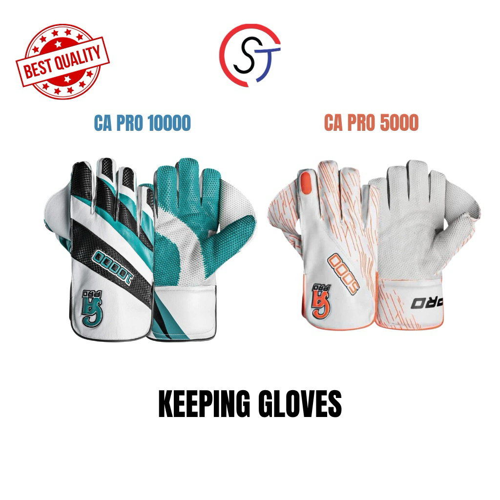 ถุงมือผู้รักษาประตูคริกเก็ต CA Pro 10000 / 5000 Keeping Glovesกันกระแทก ยึดเกาะดี ใส่สบาย | CA Pro W