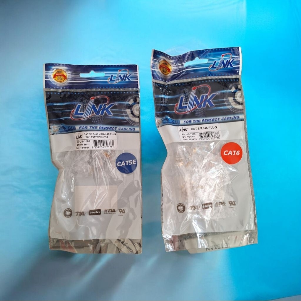 แจ็คหัวต่อสายแลนcat5,cat6 interLink 1แพ็คมี10ชิ้น ราคาต่อ1แพ็ค