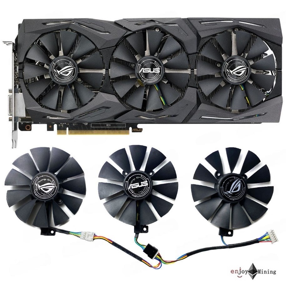 พัดลมการ์ดจอ ASUS ROG Strix RX 580 480 GTX1080Ti 1080 1070Ti 1070 1060 graphics card fan