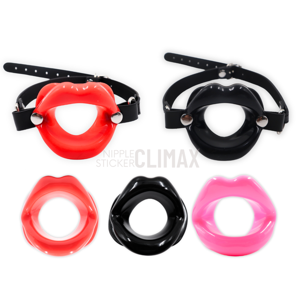 ที่เปิดปาก MOUTH GAG อุปกรณ์บริหารปาก ทำจากซิลิโคน สายหนังเทียม #08