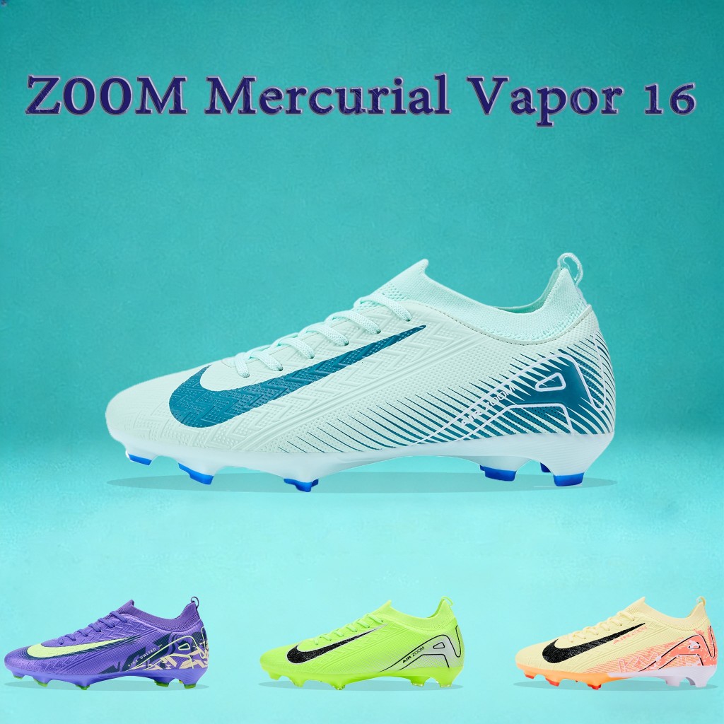 Z00M Mercurial Vapor 16 Elite FG รองเท้าฟุตบอล สวมใส่สบายและไม่เสียดสีเท้า ใช้ได้ทั้งชายและหญิง