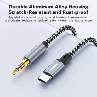 MEEGOO สายแปลงเสียง Type-C เป็น 3.5mm 1m/2m สายถักไนล่อนทนทาน ไม่มีเสียงรบกวน ใช้กับลำโพง/รถยนต์ได้