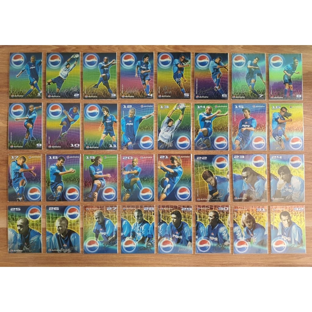 การ์ดนักเตะเป๊ปซี่ การ์ดนักเตะ Pepsi Football card 2002 official Pepsi collection cards Thailand