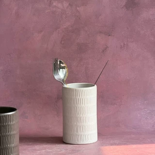 โถสำหรับใส่ช้อนส้อม ใส่ปากกาเครื่องเขียน โถ โหล กระบอกเซรามิค Kitchen Utensil Holder Cereamic - AT1CERAMIC