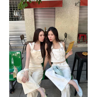 PIPPI LACE (White&Cream)OVERALLS