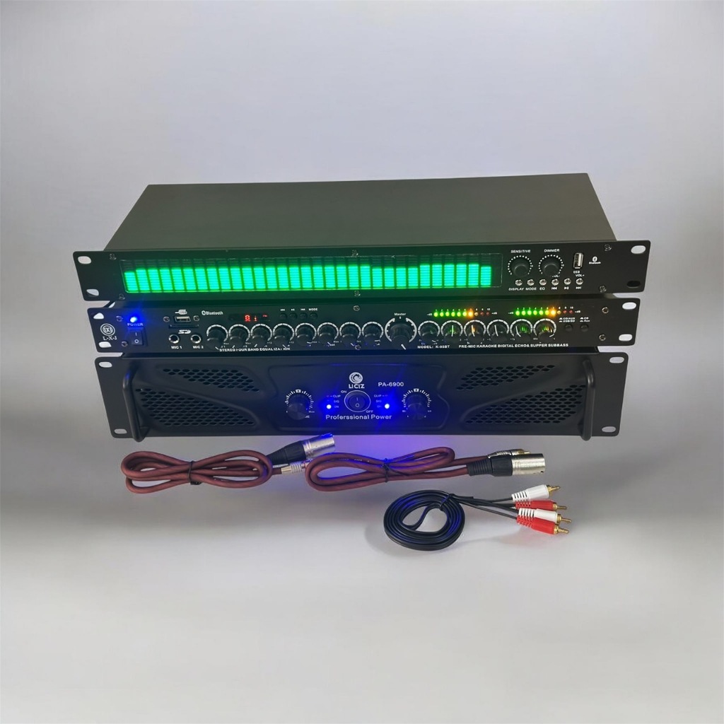 PA-6900+K-96+EQ-31ชุดเครื่องเสียงกลางแจ้ง เพาเวอร์แอมป์+ ปรีแอมป์ +EQ BLUETOOTH ฟรีสายXLR 2 เส้น 2ออ