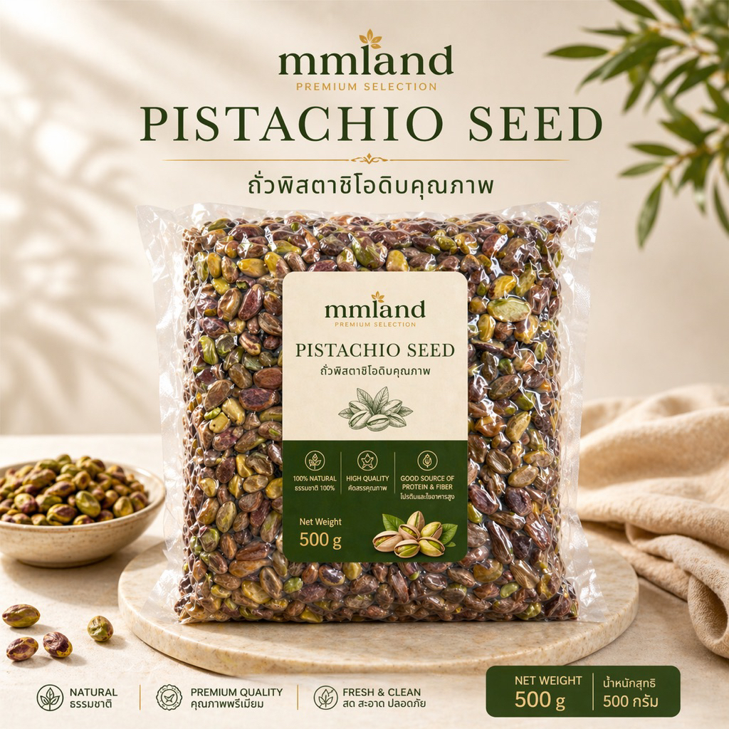 ถั่วพิสตาชิโอดิบเม็ด US Pistachio ดิบเนื้อล้วนสูญญากาศ เกรดAคุณภาพ
