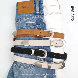 AMUSE BKK - Suede Belt เข็มขัดหนังกลับ ดีเทลโลหะและหัวเข็มขัดเงิน หลายสไตล์