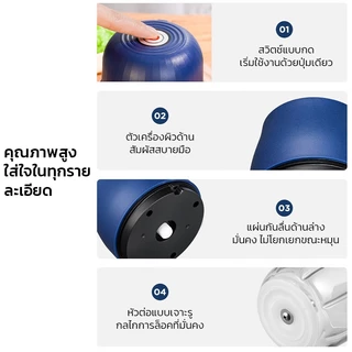 Ofeel ครื่องบดเนื้อ เครื่องทำอาหารเด็ก เครื่องปั่นอัตโนมัติที่บ้าน บดเนื้อ บดผัก ทำกระเทียม กะทัดรัดสะดวก