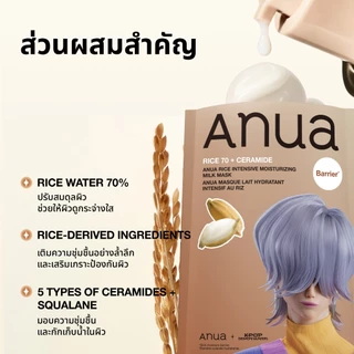 [ซื้อครบ 12 ชิ้น ลด 50% คละสูตรได้] KPop Demon Hunters x Anua Rice Milk Mask อานัว แผ่นมากส์หน้าข้าว กู้ผิวโทรม