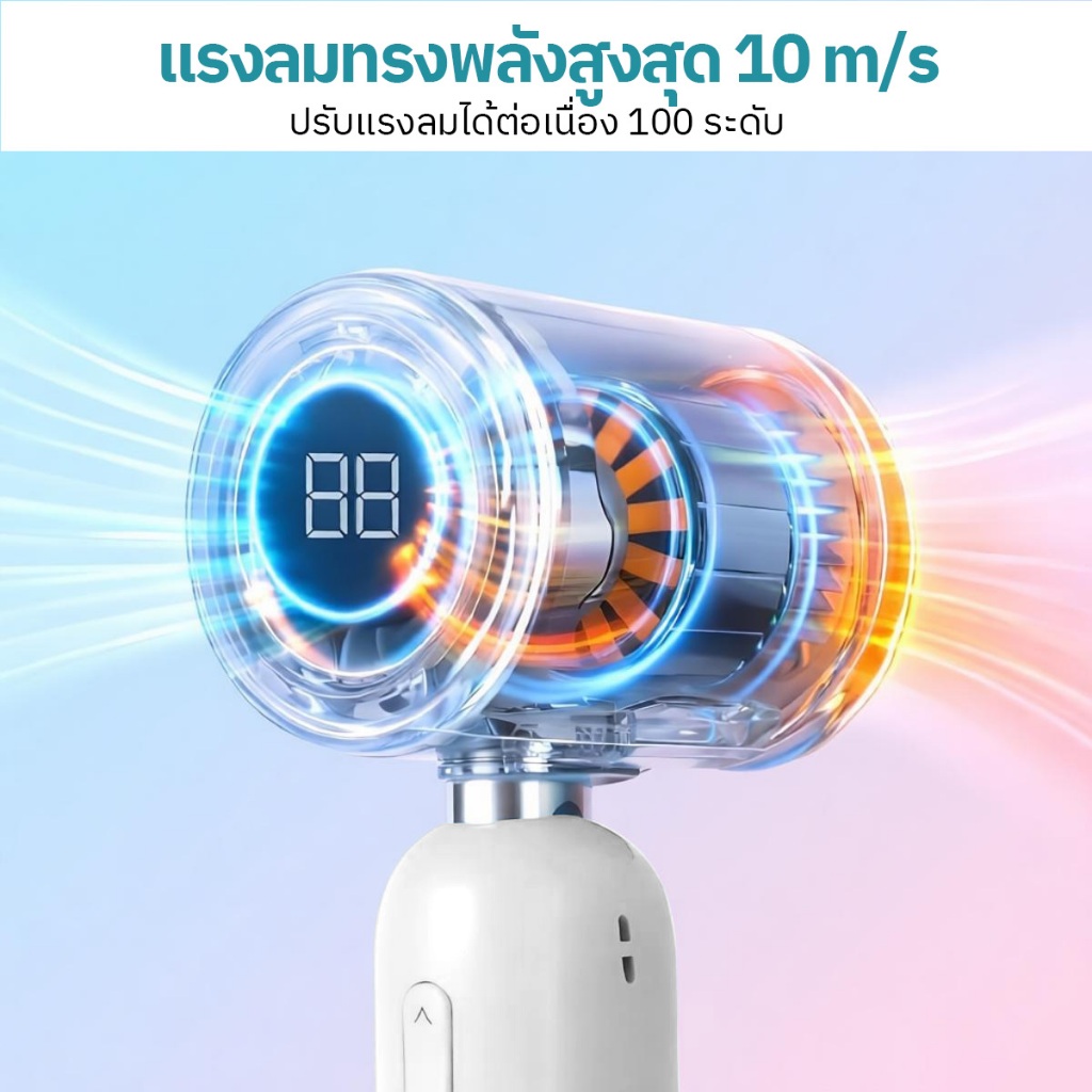 Mekitormax FS06 Mini Fan พัดลมพกพา ลมแรง ปรับลม 100 ระดับ พับเก็บได้ ขนาดเล็ก ชาร์จ Type-C พกพาสะดวก ราคา ถูกที่สุด ดีลบีเคเค แกลเลอรีภาพที่ 4