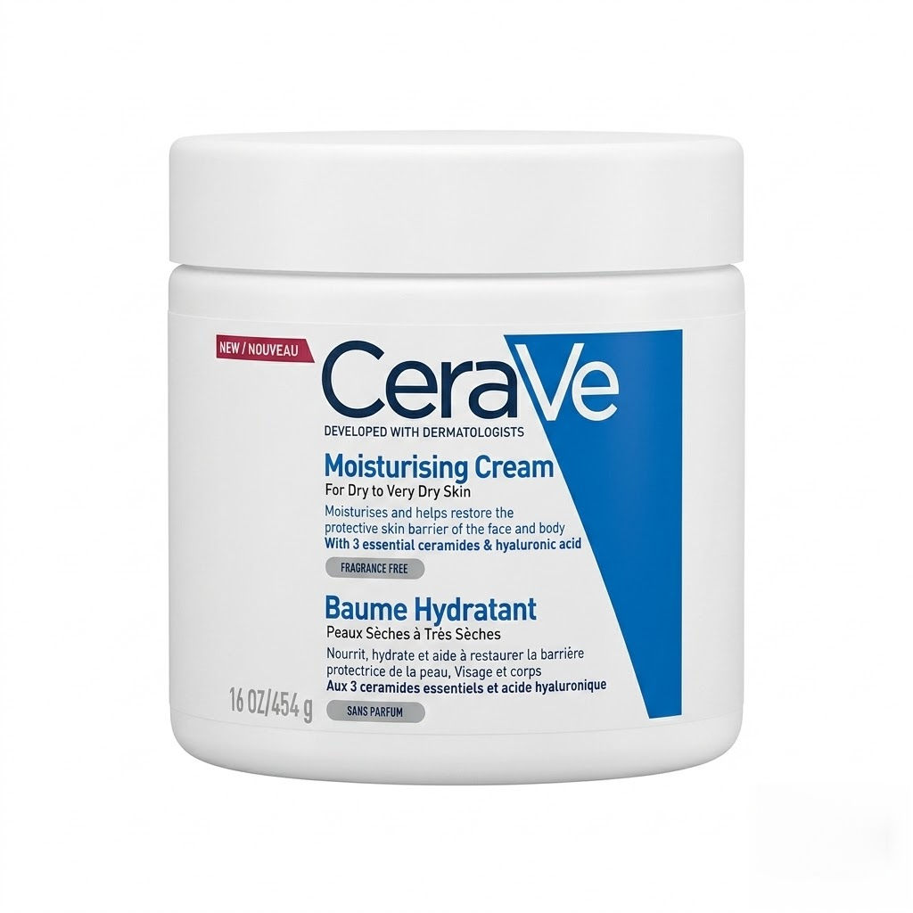 ครีมบำรุงผิวหน้า-กาย สูตร Ceramides + Hyaluronic ฟื้นฟูผิวแห้งมาก-แพ้ง่าย Moisturising Cream 454g