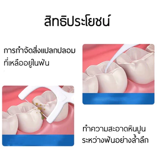 ไหมขัดฟัน ไหมขัดฟันชนิดด้ามพลาสติก 50ชิ้น/กล่อง ขัดฟัน ไม้จิ้มฟัน ใช้ขัดฟัน เขี่ยเศษอาหารตามซอกฟัน อุปกรณ์ทำความสะอาดช่อ