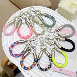 สายคล้องโทรศัพท์ปรับได้สำหรับสะพายข้าง สายสะพายไหล่กว้าง เชือกยาวป้องกันการสูญหายและขโมยเชือกถักสั้น