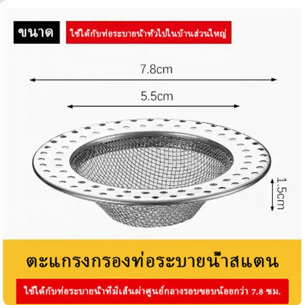 ตะแกรงกรองท่อระบายน้ำทรงสี่เหลี่ยม ทำจากสแตนเลส 304 ป้องกันเส้นผมและป้องกันการอุดตัน เหมาะสำหรับห้อง