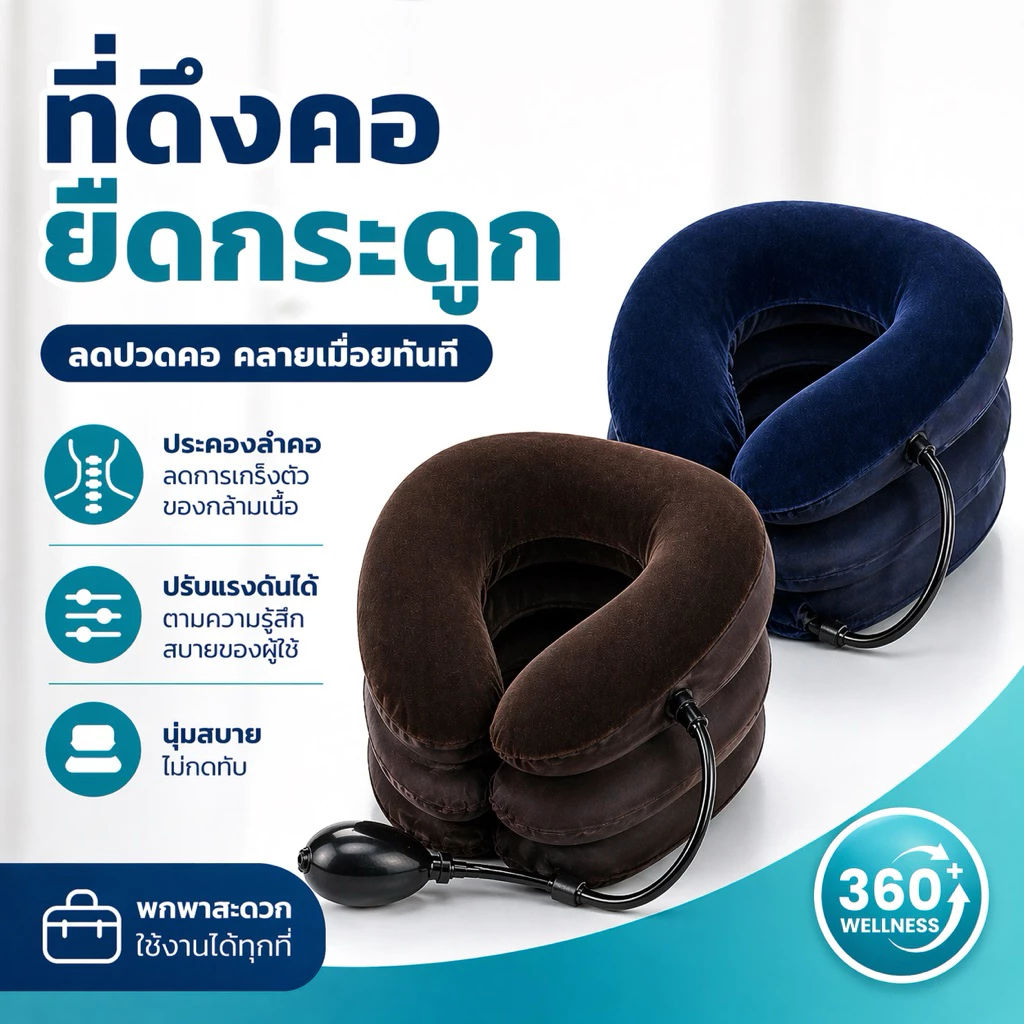 [360wellness ส่งเร็ว] 🔥พร้อมส่ง🔥 เครื่องดึงคอ ที่ดึงคอ ลดอาการปวดคอ กายภาพบําบัด เครื่องยืดคอ Neck mas
