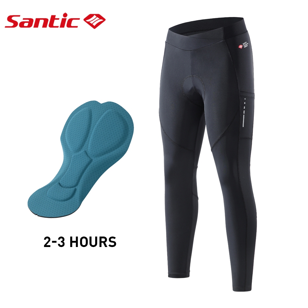 Santic ผู้หญิงกางเกงขี่จักรยานจักรยานออกกำลังกายมืออาชีพสะท้อนแสงแน่นกีฬาสวมกางเกงจักรยาน KL25C04282