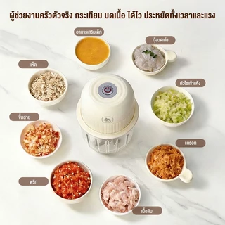 CAMEL เครื่องบดสับ เครื่องบดพริกกระเทียม เครื่องบดไร้สาย 12 ใบมีด 350ML โถแก้วหนา ชาร์จ Type-C