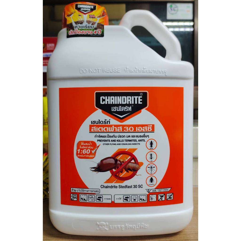 CHAINDRITE เชนไดร้ท์ ราดพื้น สเตดฟาส 30SC (สูตรน้ำ) กำจัดปลวก มอด มด และแมลงอื่นๆ ขนาด 5 ลิตร