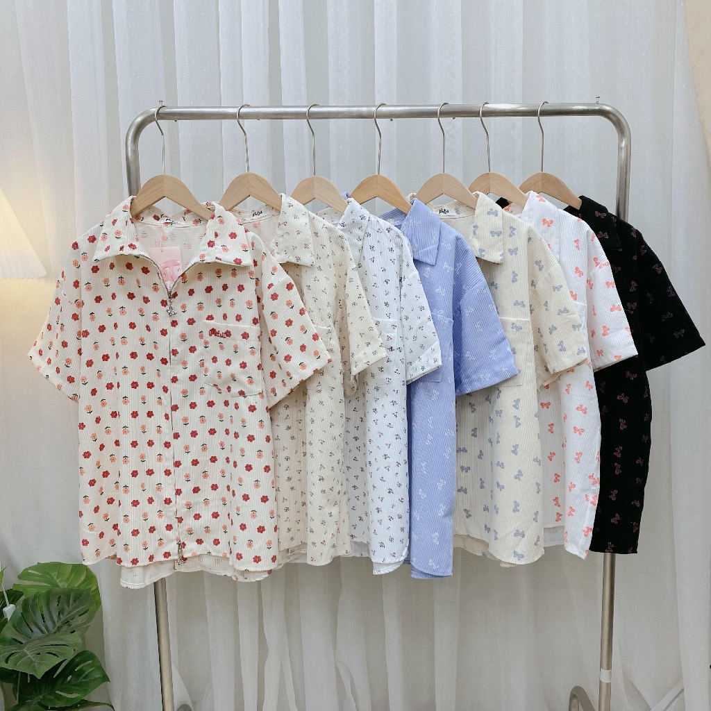 A.M CLUB [เอเอ็ม คลับ] Zipperfly เสื้อเชิ้ตซิปหน้ารูปผีเสื้อ เชิ้ตแขนสั้นผ้าลูกฟูกโอเวอร์ไซส์ซิปหน้ากระดุมหลัง ราคา ถูกที่สุด ดีลบีเคเค แกลเลอรีภาพที่ 2