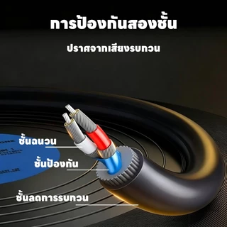 สายสัญญาณเสียง AUX 3.5mm ออก 2 RCA 1 ออก 2 สายต่อลำโพง สำหรับมือถือ ทีวี คอมพิวเตอร์ แอมป์ขยายเสียง 1.5 - 5 เมตร