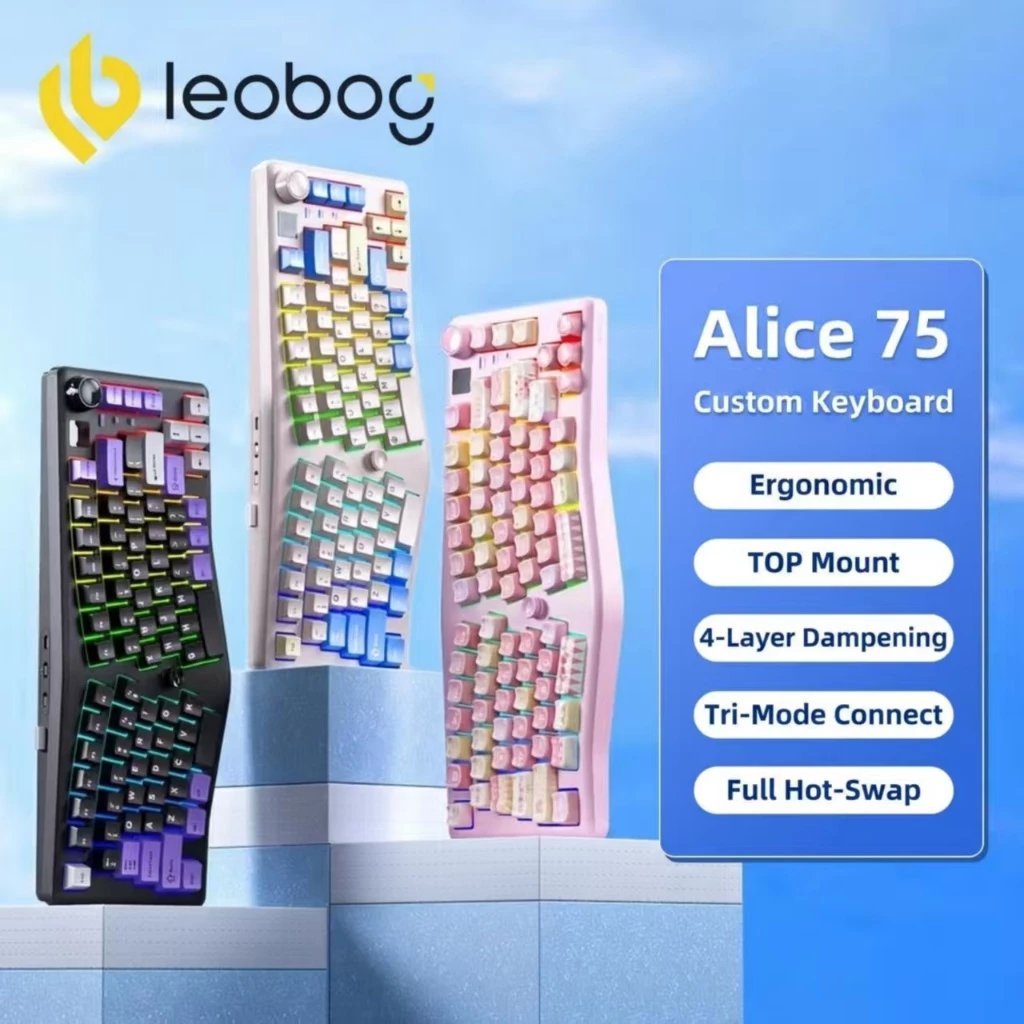 Leobog A75 Alice Mechanical Keyboard RGB TOP 3 โหมด 2.4g / BT / มีสาย E-sports Office