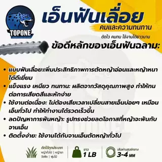เอ็นตัดหญ้า ฟันเลื่อย ฟันฉลาม 3.0 - 4.0 mm ยาว 15 เมตร และ 1 ปอนด์ สำหรับตัดหญ้า คุณภาพดี